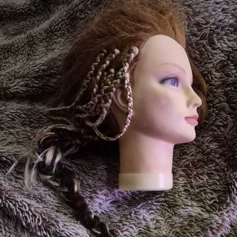 Braided Mannequin Head with Brown Hair